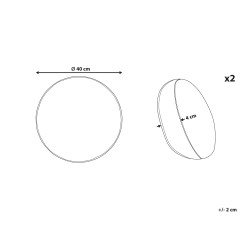 2 bawełniane poduszki dekoracyjne z frędzlami ⌀ 40 cm złamana biel THISTLE