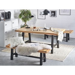 Ławka ogrodowa SCANIA 140 cm Drewno akacjowe Czarny