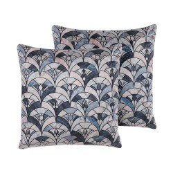 Zestaw 2 poduszek dekoracyjnych KOODAL 45 x 45 cm Kolorowy Wzór geometryczny