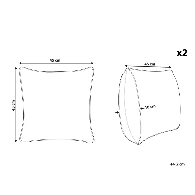 Zestaw 2 poduszek dekoracyjnych KOODAL 45 x 45 cm Kolorowy Wzór geometryczny