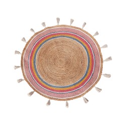Dywan okrągły z juty ⌀ 120 cm wielokolorowy ZANAVI
