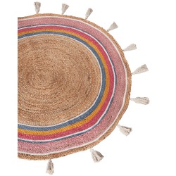 Dywan okrągły z juty ⌀ 120 cm wielokolorowy ZANAVI