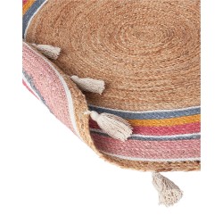 Dywan okrągły z juty ⌀ 120 cm wielokolorowy ZANAVI