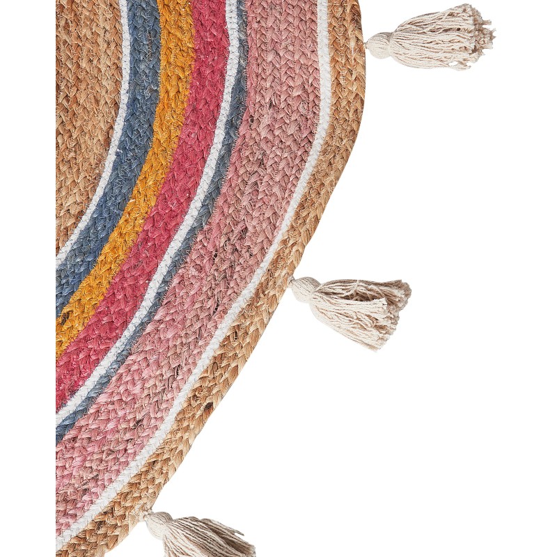 Dywan okrągły z juty ⌀ 120 cm wielokolorowy ZANAVI