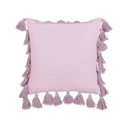 Bawełniana poduszka dekoracyjna z frędzlami 45 x 45 cm różowa LYNCHIS