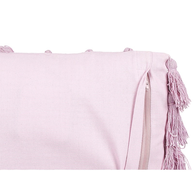 Bawełniana poduszka dekoracyjna z frędzlami 45 x 45 cm różowa LYNCHIS