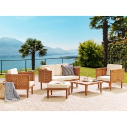 Zestaw ogrodowy ze stolikiem i otomaną dla 4 osób BARATTI Drewno akacjowe Brązowy