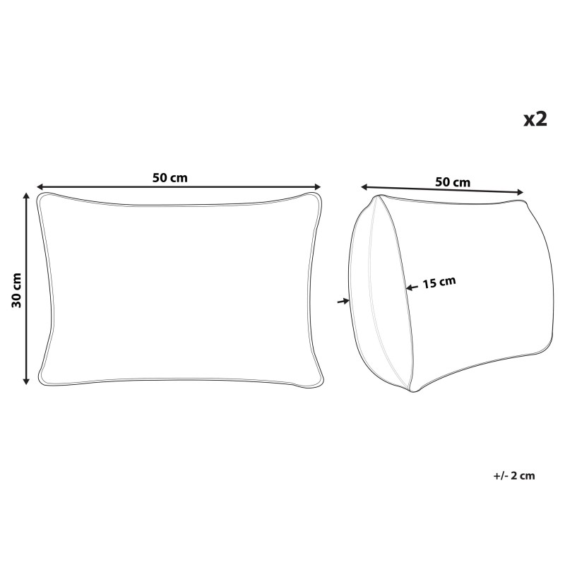 Zestaw 2 poduszek dekoracyjnych ZALEYA Bawełna 30 x 50 cm Biały Wzór kwiatowy