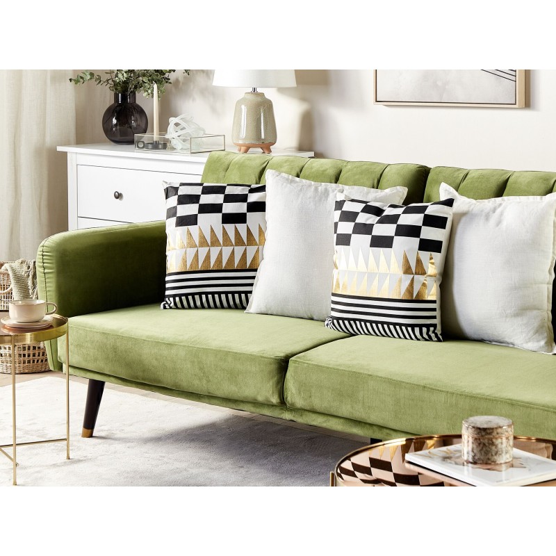 Zestaw 2 poduszek dekoracyjnych DALIA Bawełna 45 x 45 cm Czarny Wzór geometryczny