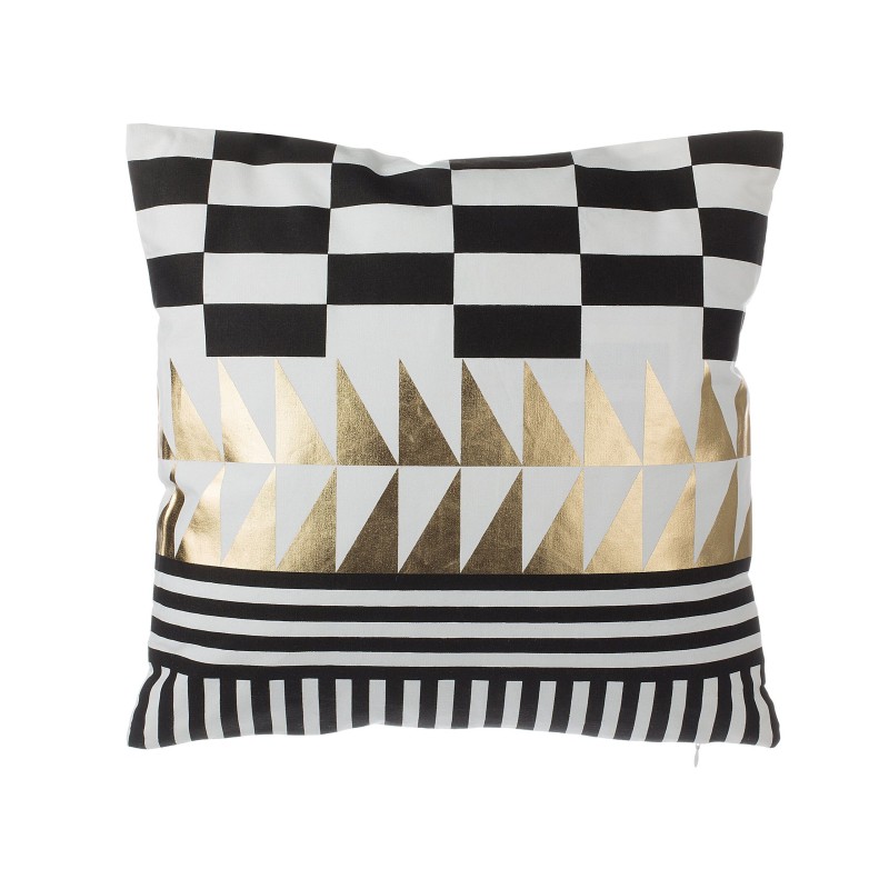 Zestaw 2 poduszek dekoracyjnych DALIA Bawełna 45 x 45 cm Czarny Wzór geometryczny