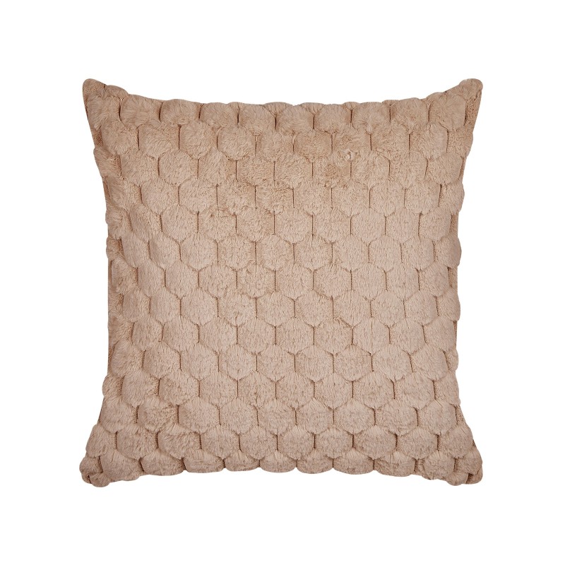 Zestaw 2 poduszek dekoracyjnych PURSLANE Sztuczne futro 43 x 43 cm Piaskowy Wzór geometryczny