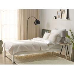 Narzuta na łóżko z poduszkami RUDKHAN 160 x 220 cm Kremowy