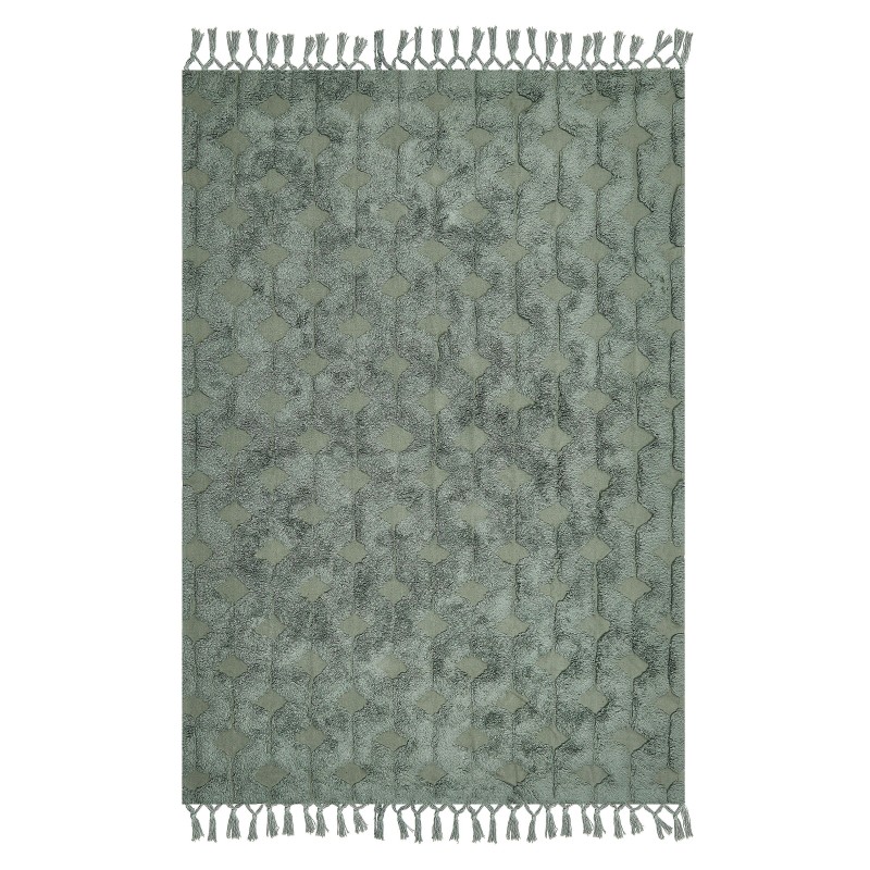 Dywan bawełniany 140 x 200 cm zielony KARS