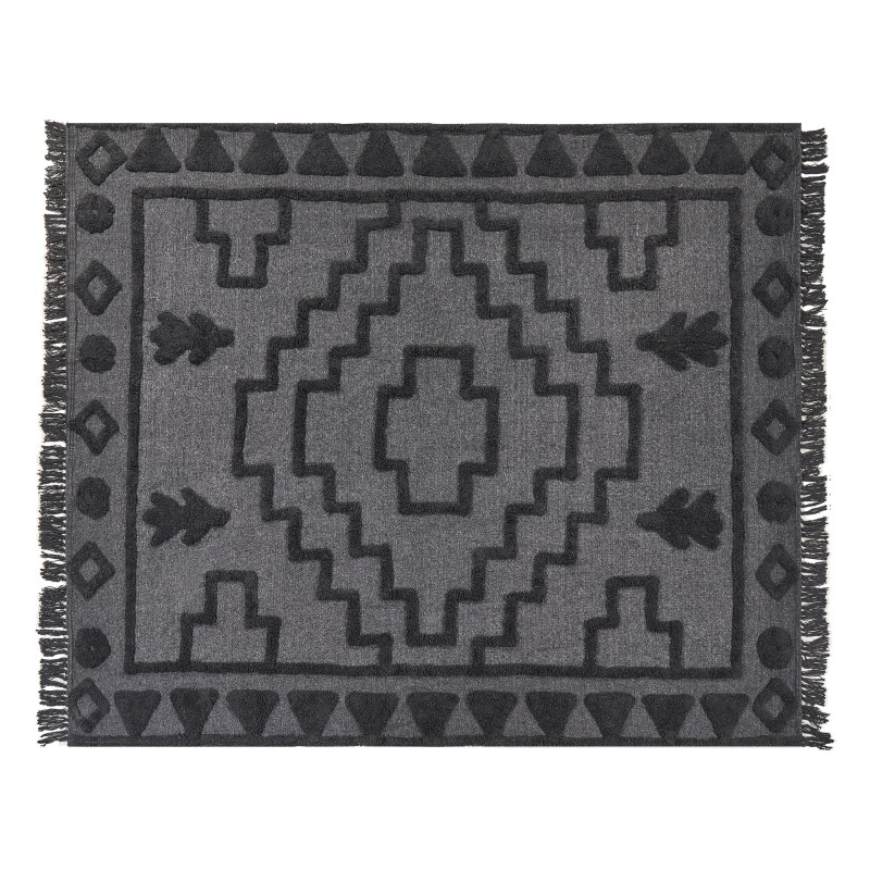 Koc CHACK Bawełna 220 x 240 cm Ciemnoszary