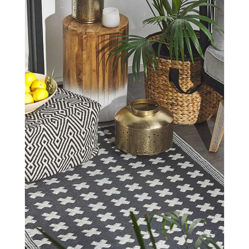 Dywan zewnętrzny 90 x 180 cm czarny ROHTAK