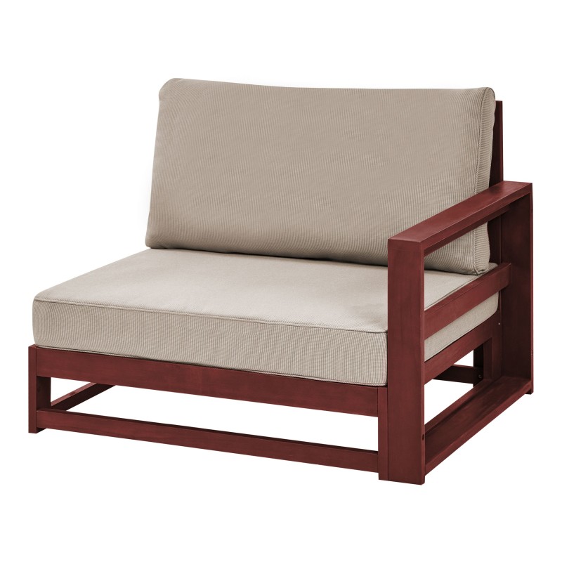 Sofa ogrodowa drewniana 3-osobowa mahoniowy brąz TIMOR II