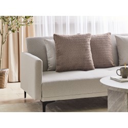 Zestaw 2 poduszek dekoracyjnych SURMI Sztuczne futro 45 x 45 cm Jasnobrązowy Jednolity