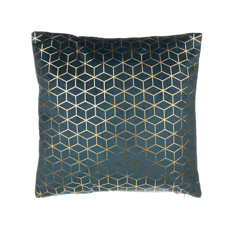 Zestaw 2 poduszek dekoracyjnych CELOSIA Welur 45 x 45 cm Lazurowy Wzór geometryczny