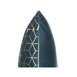 Zestaw 2 poduszek dekoracyjnych CELOSIA Welur 45 x 45 cm Lazurowy Wzór geometryczny