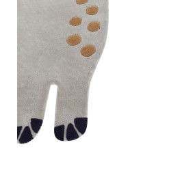 Dywan dziecięcy wełniany dinozaur 100 x 160 cm szary DINO