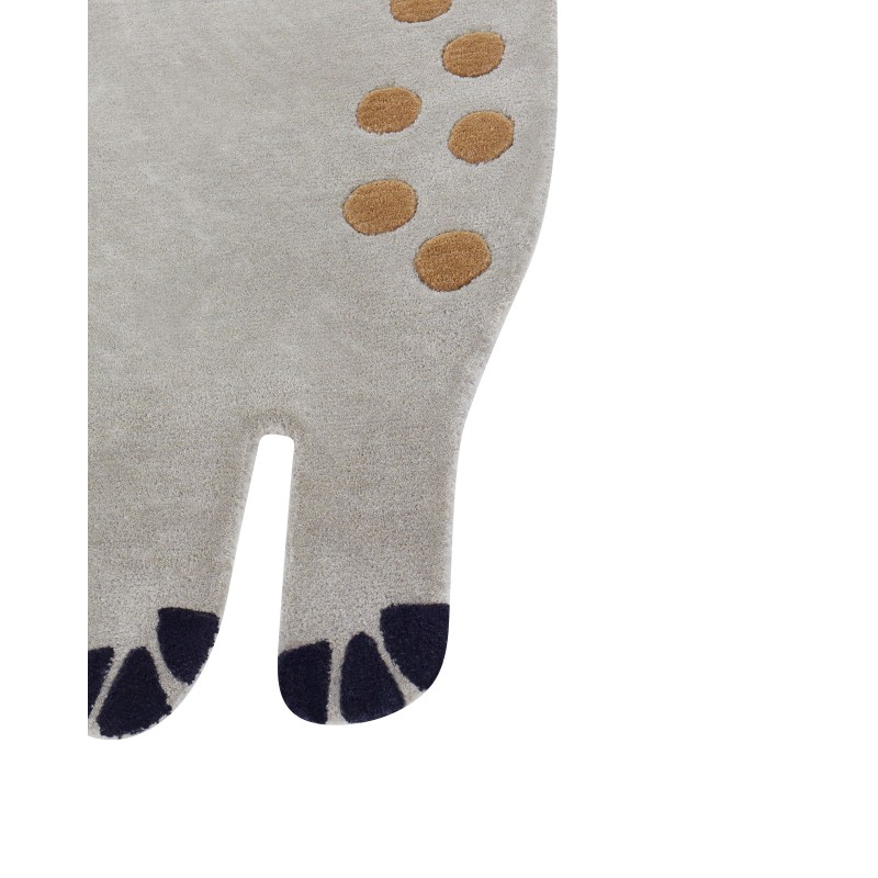 Dywan dziecięcy wełniany dinozaur 100 x 160 cm szary DINO