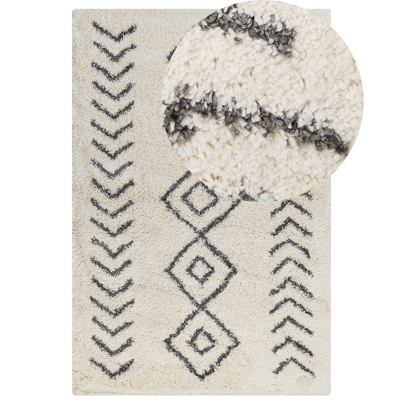 Dywan shaggy 200 x 300 cm biało-szary AYRUM