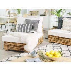 Zestaw ogrodowy ze stolikiem dla 4 osób VARALLO Lewostronny Modułowy Rattan Naturalny