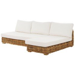 Zestaw ogrodowy ze stolikiem dla 4 osób VARALLO Lewostronny Modułowy Rattan Naturalny