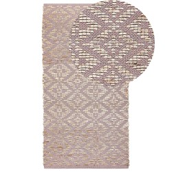 Dywan bawełniany 80 x 150 cm beżowy z różowym GERZE