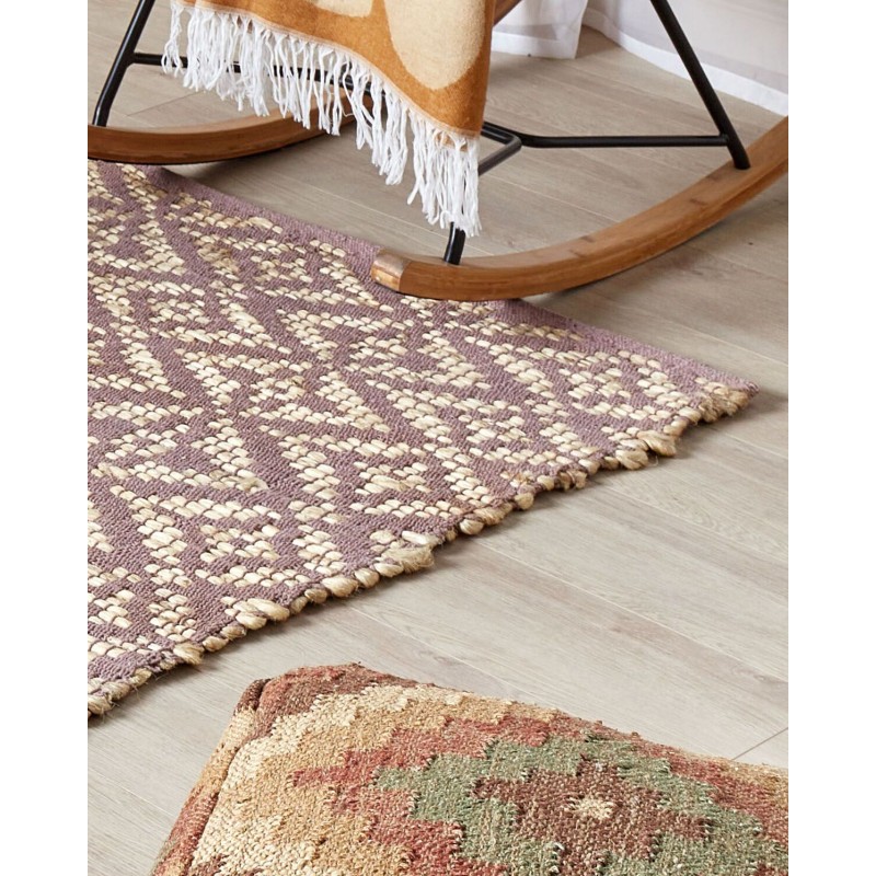 Dywan bawełniany 80 x 150 cm beżowy z różowym GERZE