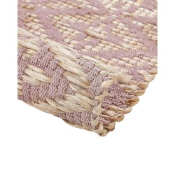 Dywan bawełniany 80 x 150 cm beżowy z różowym GERZE