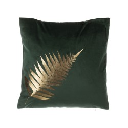 Zestaw 2 poduszek dekoracyjnych FERN Welur 45 x 45 cm Ciemnozielony Wzór roślinny