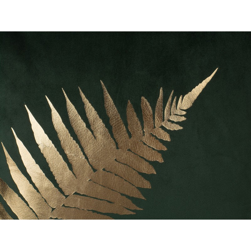 Zestaw 2 poduszek dekoracyjnych FERN Welur 45 x 45 cm Ciemnozielony Wzór roślinny