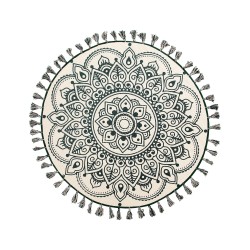 Dywan okrągły bawełniany ø 120 cm orientalny nadruk kremowo-zielony IRICE