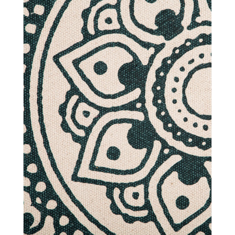 Dywan okrągły bawełniany ø 120 cm orientalny nadruk kremowo-zielony IRICE