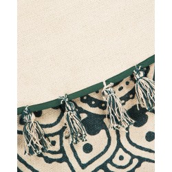 Dywan okrągły bawełniany ø 120 cm orientalny nadruk kremowo-zielony IRICE