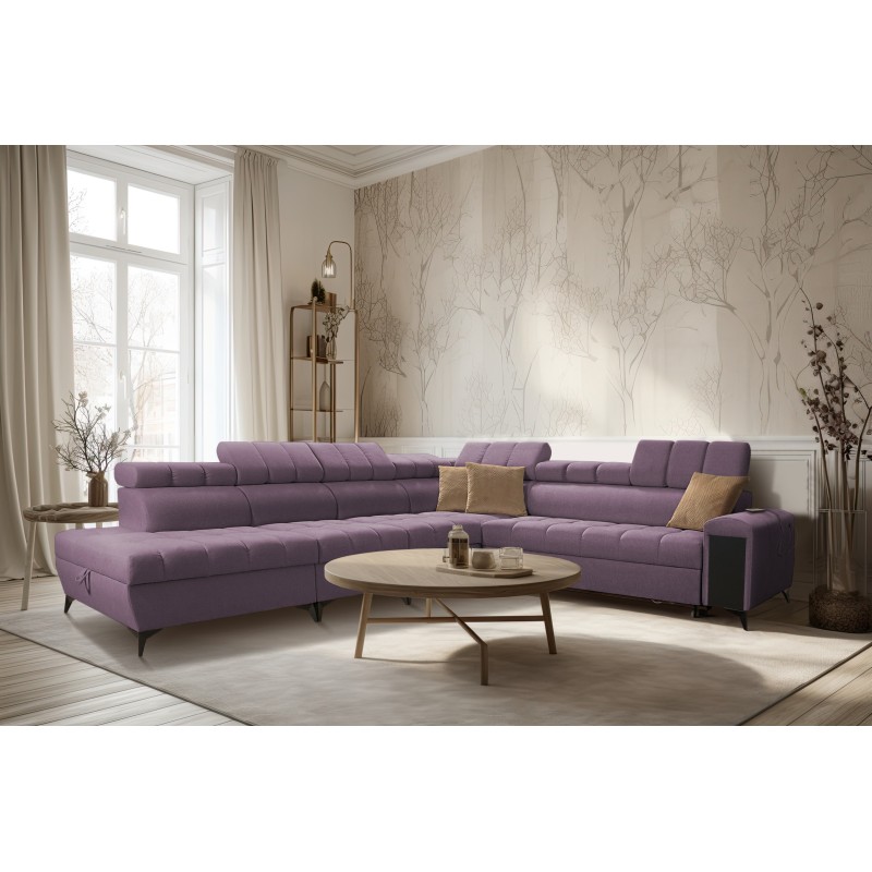 Venna XII corner sofa with a sleeping function and USB port - elegance and functionality in one!
