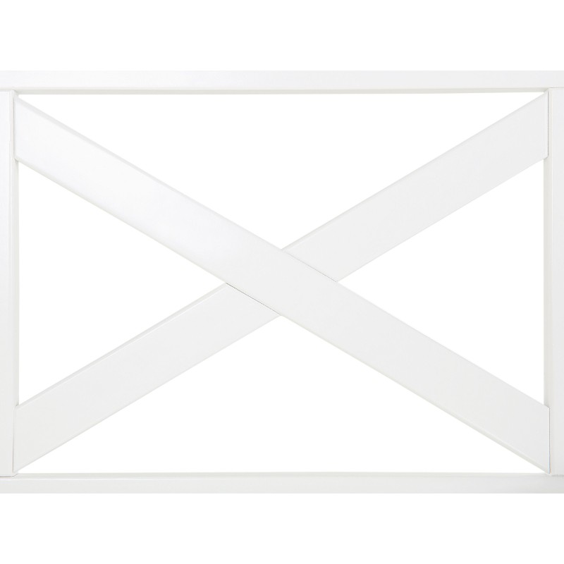 Ławka ogrodowa z poduchą BALTIC 121 cm Drewno akacjowe Biały