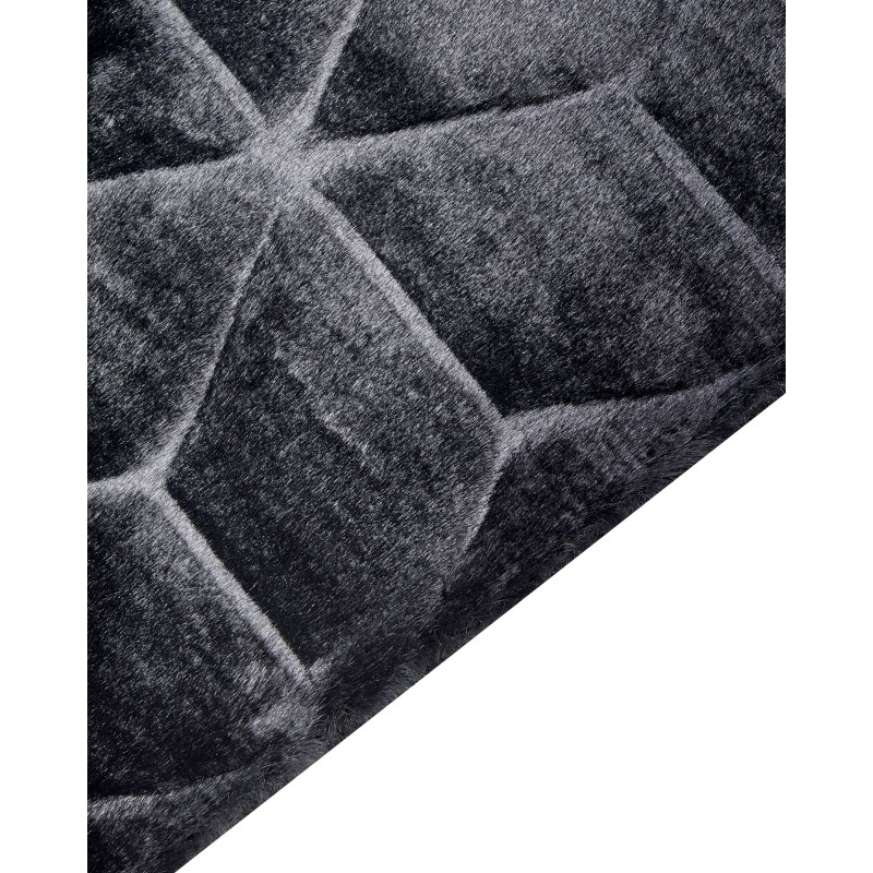 Dywan sztuczne futro królika 80 x 150 cm czarny THATTA