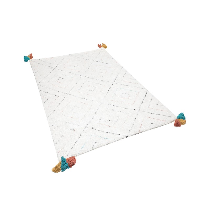 Dywan shaggy 140 x 200 cm biały KARTAL