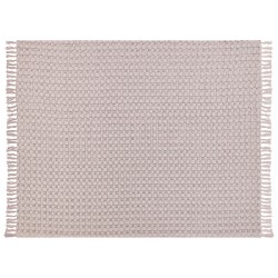 Narzuta na łóżko BERE Bawełna 150 x 200 cm Pastelowy róż