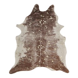 Dywan ekoskóra w łaty 130 x 170 cm brązowy ze złotym BOGONG