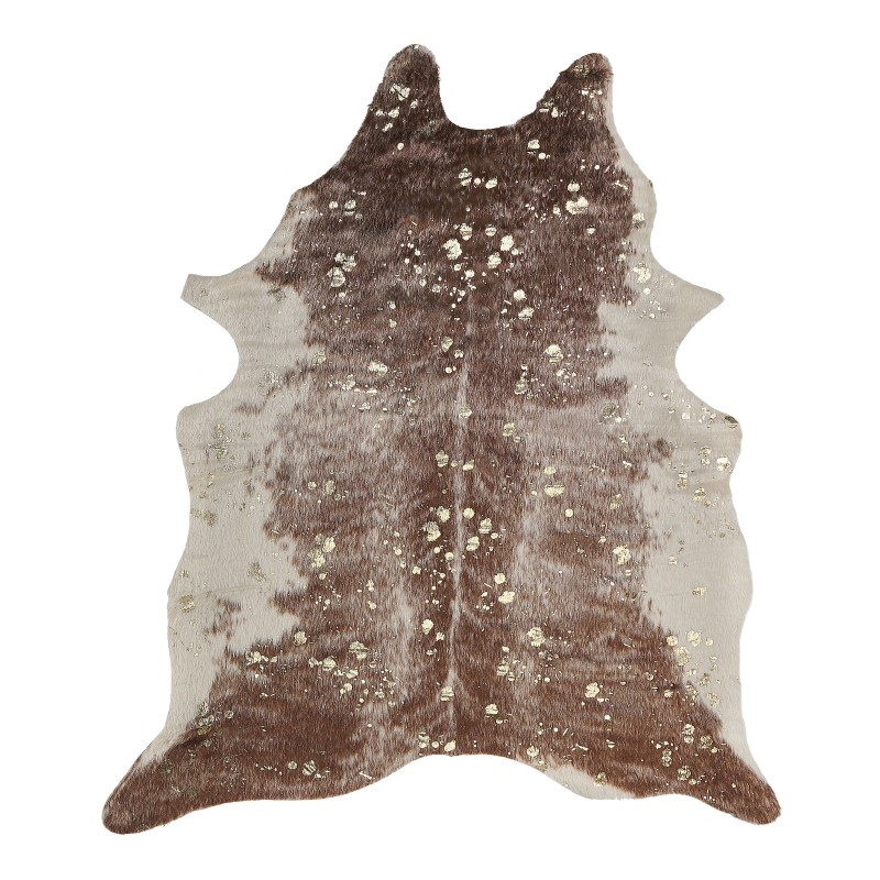 Dywan ekoskóra w łaty 130 x 170 cm brązowy ze złotym BOGONG