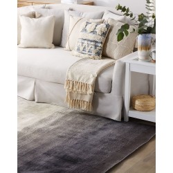 Dywan wiskozowy 200 x 200 cm czarno-szary ERCIS