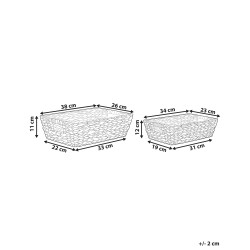 Zestaw 2 koszy PANDZ Plecionka Ciemnobrązowy