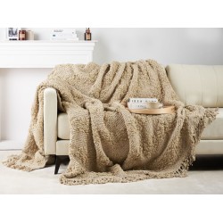 Koc VELLA Bawełna 220 x 240 cm Beżowy