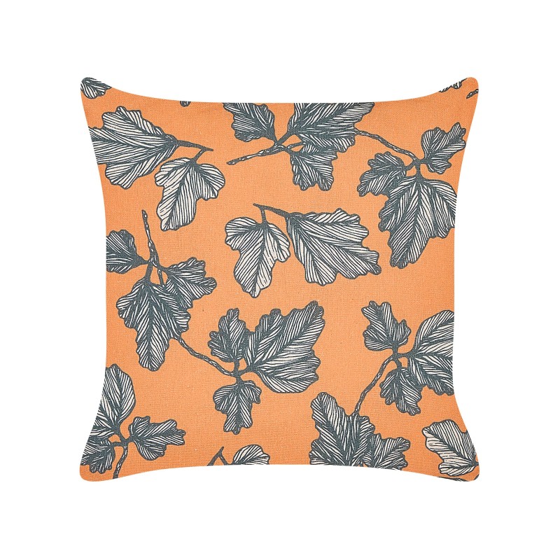 Zestaw 2 poduszek dekoracyjnych SPIREA 45 x 45 cm Pomarańczowy Czarny Wzór roślinny