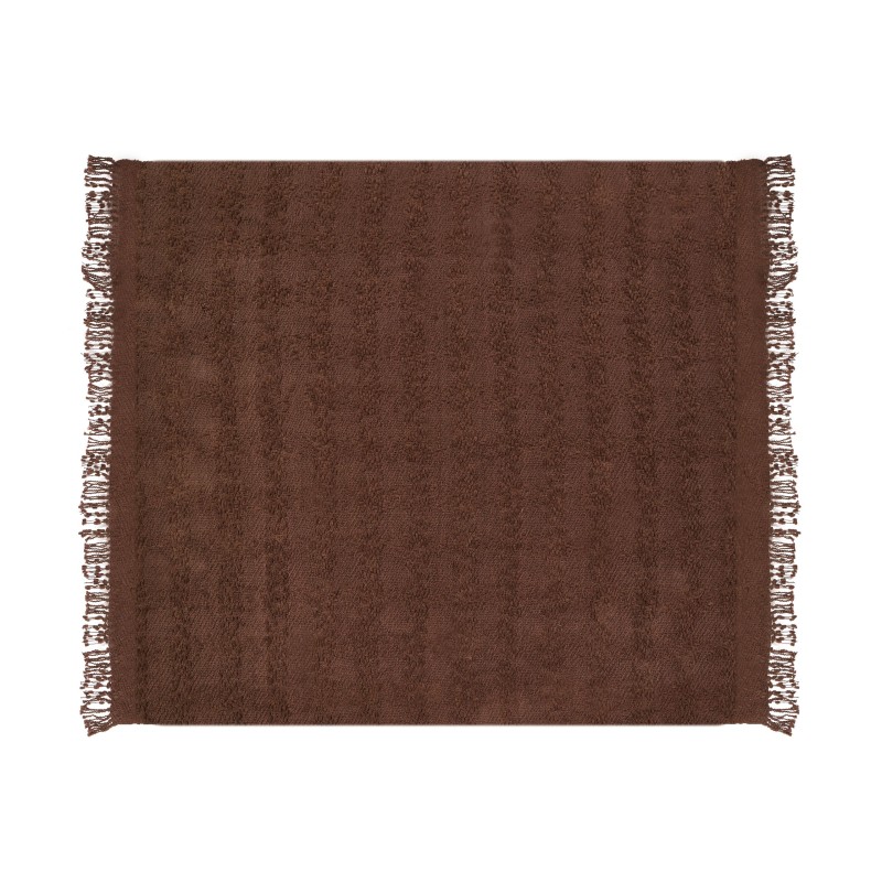 Koc VELLA Bawełna 220 x 240 cm Brązowy