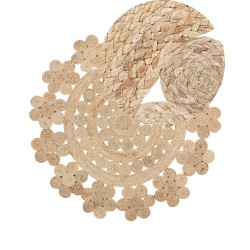 Dywan okrągły z juty ø 120 cm beżowy BIRECIK