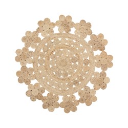 Dywan okrągły z juty ø 120 cm beżowy BIRECIK